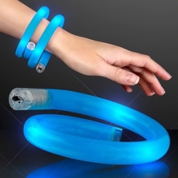 BLUE Flashy LED Flashing Light Up Curl Tube Wrap Bracelets